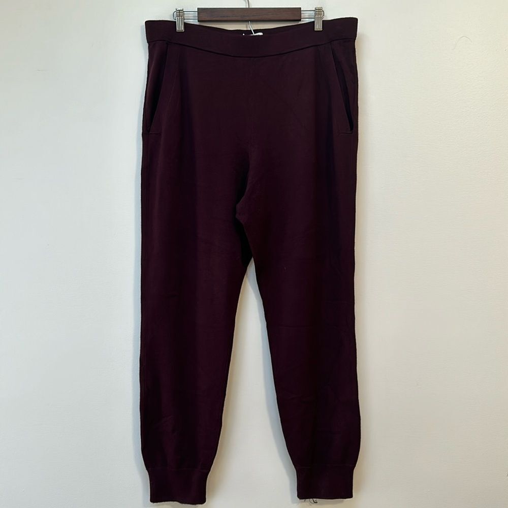 Aritzia Babaton Rodin Burgundy Knit Jogger XL - Picture 5 of 12